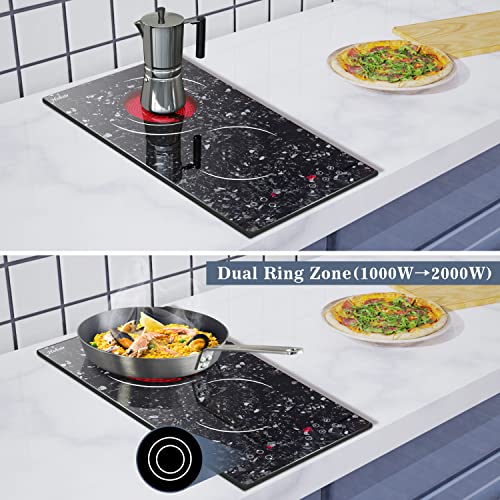 Hobsir 60cm Ceramic Electric Hob - Touch Control, 4 Zones, 6000W