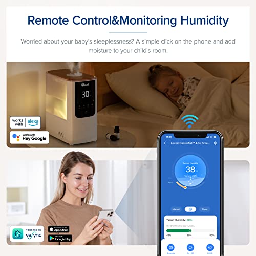 LEVOIT Smart Warm&Cool Humidifier: 4.5L, Top-Fill, Voice Control