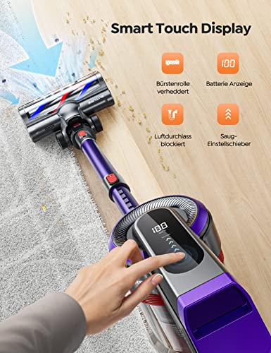 BuTure 450W Cordless Stick Vacuum, Smart Touch Display