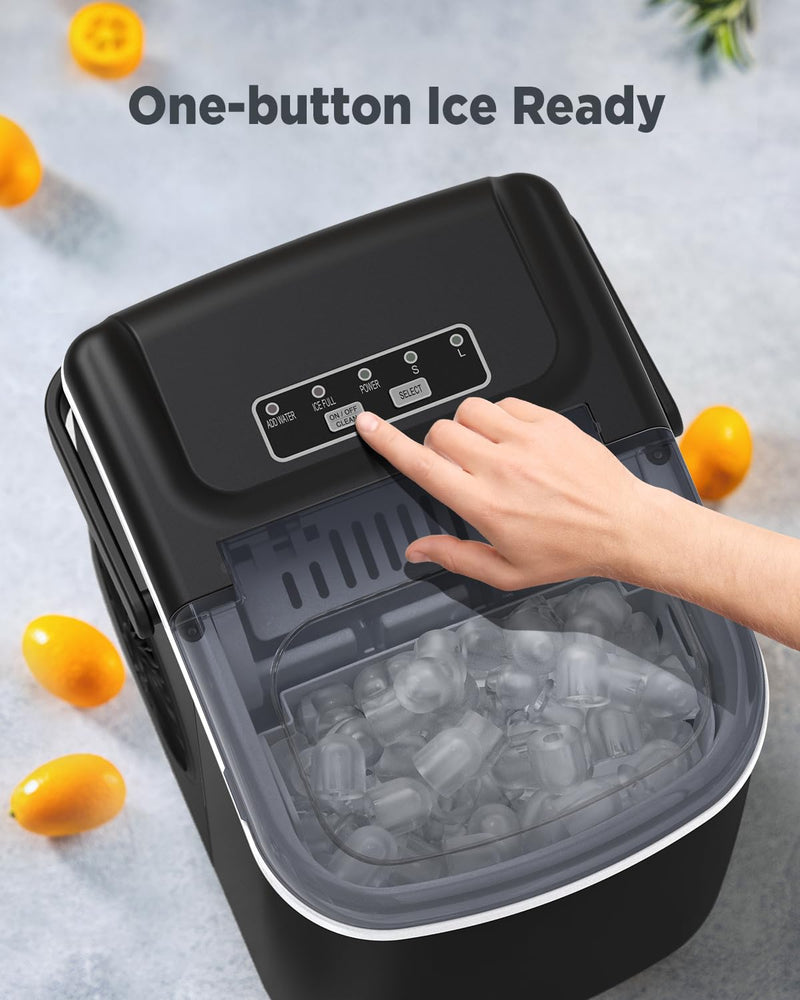 Silonn Countertop Ice Maker - 9 Cubes in 6 Mins, 12KG/24Hrs