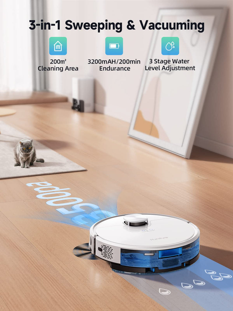 HONITURE Robot Vacuum Cleaner with Mop, 3500pa, WiFi/App