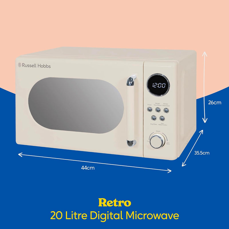 Russell Hobbs Retro 20L Grey Digital Microwave - 800W