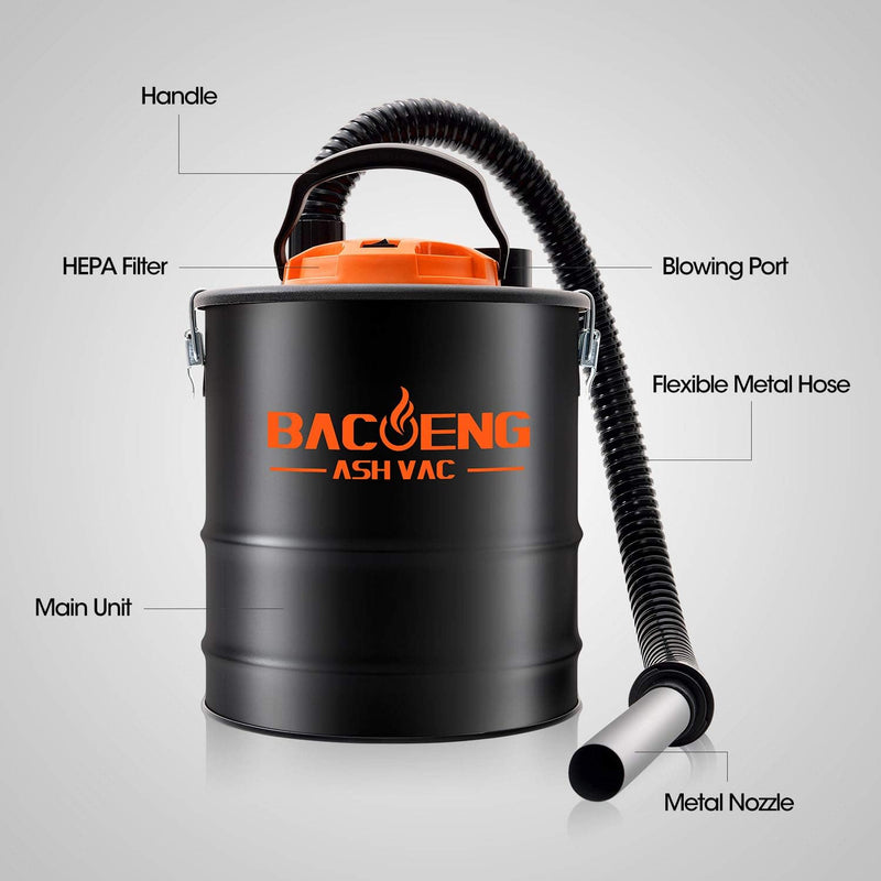 BACOENG 15L 800W Ash Vacuum Cleaner with Blowing Function