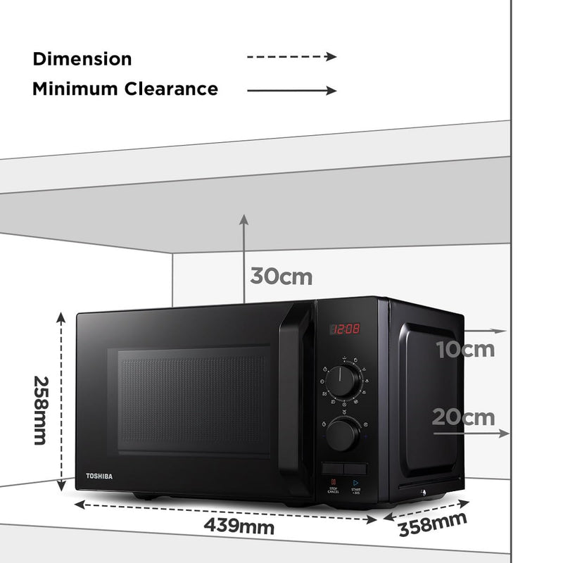 Toshiba 5-IN-1 Air Fry Combo Microwave Oven - 26L, Black