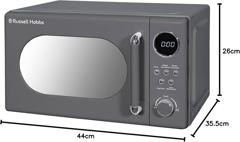 Russell Hobbs Retro 20L Grey Digital Microwave - 800W