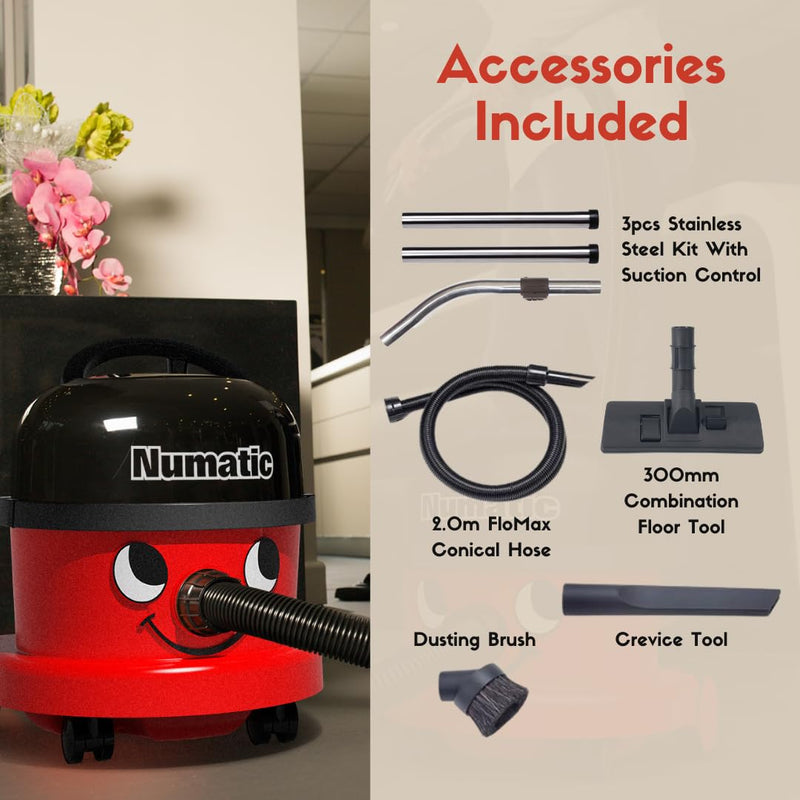 Numatic Henry Vacuum Cleaner - 620W, 9L, Red, Commercial