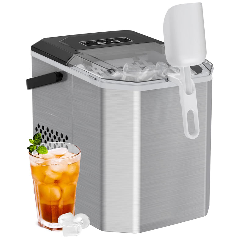 Silonn Countertop Ice Maker - 9 Cubes in 6 Mins, 12KG/24Hrs