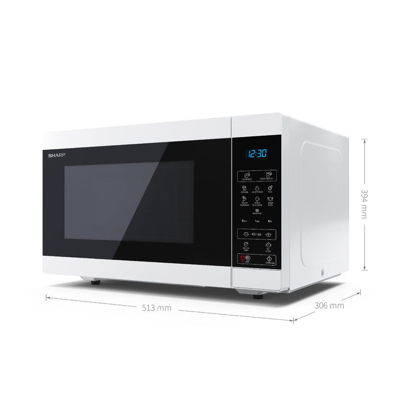 Sharp Compact 20L Microwave: 800W, 11 Power Levels, Defrost, LED Light