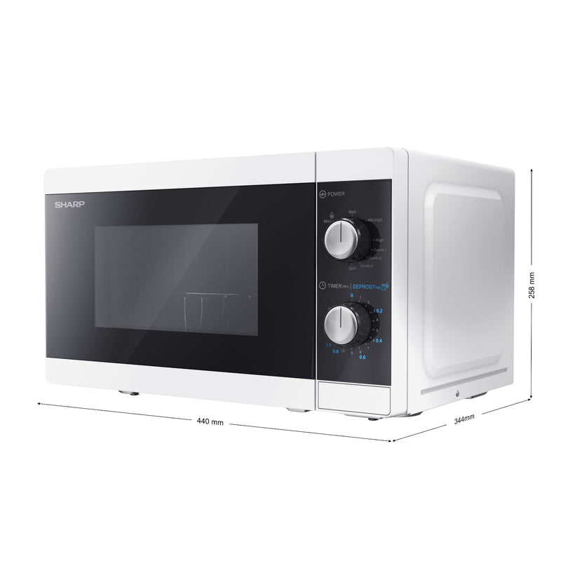 SHARP 28L Digital Microwave - 900W Grill, 11 Power Levels, Silver