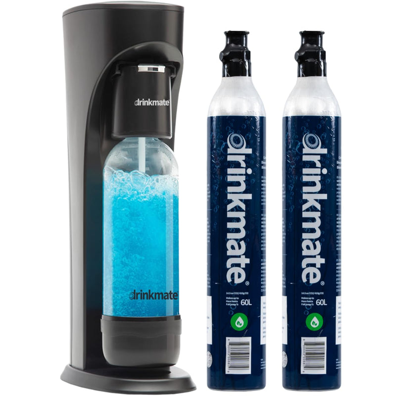 DrinkMate OmniFizz Sparkling Water & Soda Carbonator, Matte Black