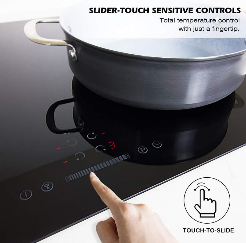 GIONIEN 60cm Induction Hob, 4 Burners, Black Ceramic Glass