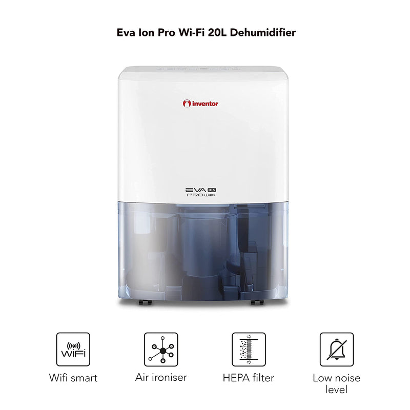 Inventor 20L/Day Dehumidifier, Wi-Fi, Ioniser, Sleep Mode