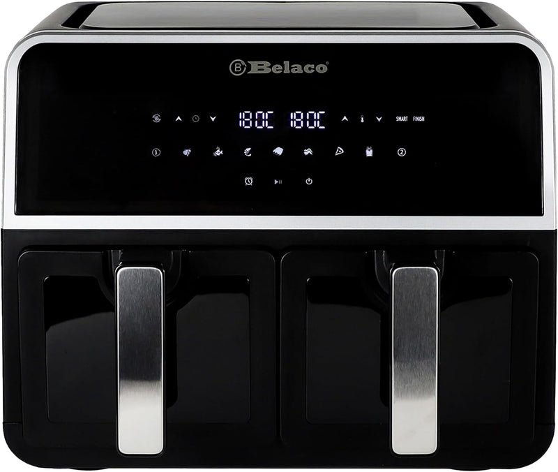 Belaco 9L Dual Zone Air Fryer, Digital Display, Dishwasher Safe