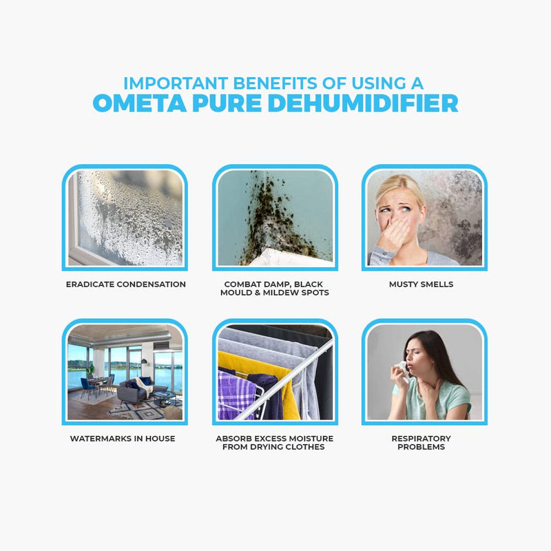 Ometa Pure 12L Dehumidifier with Digital Display & Timer, White