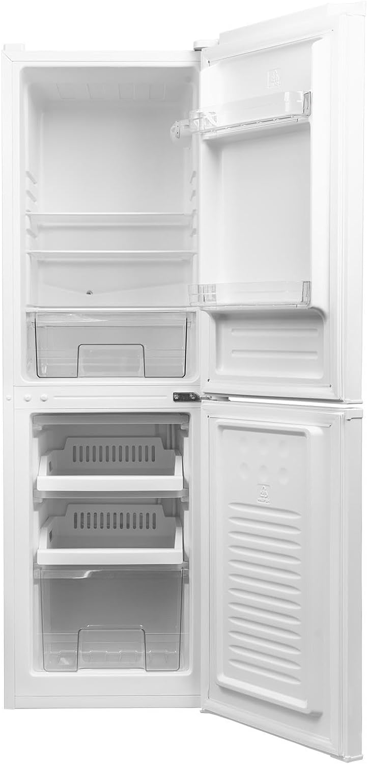 White 60/40 Split Fridge Freezer, 153L Capacity - 2-Year Warranty