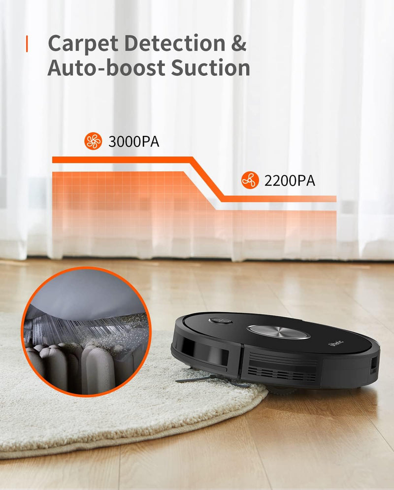 D5s Pro Robot Vacuum: 3000Pa Suction, Wi-Fi/Alexa Control