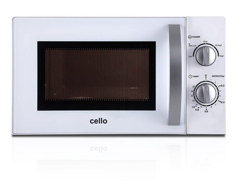 Cello 800W 20L Microwave Oven, 5 Heating Levels, Basic White