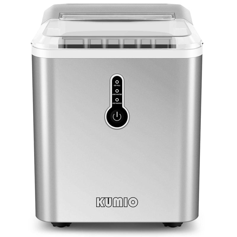 KUMIO Ice Maker Countertop, 12kg/24h, 9 Bullet Ice, Portable, Black