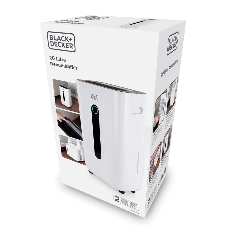 BLACK+DECKER 20L Dehumidifier | 4-in-1 | LED Display | White