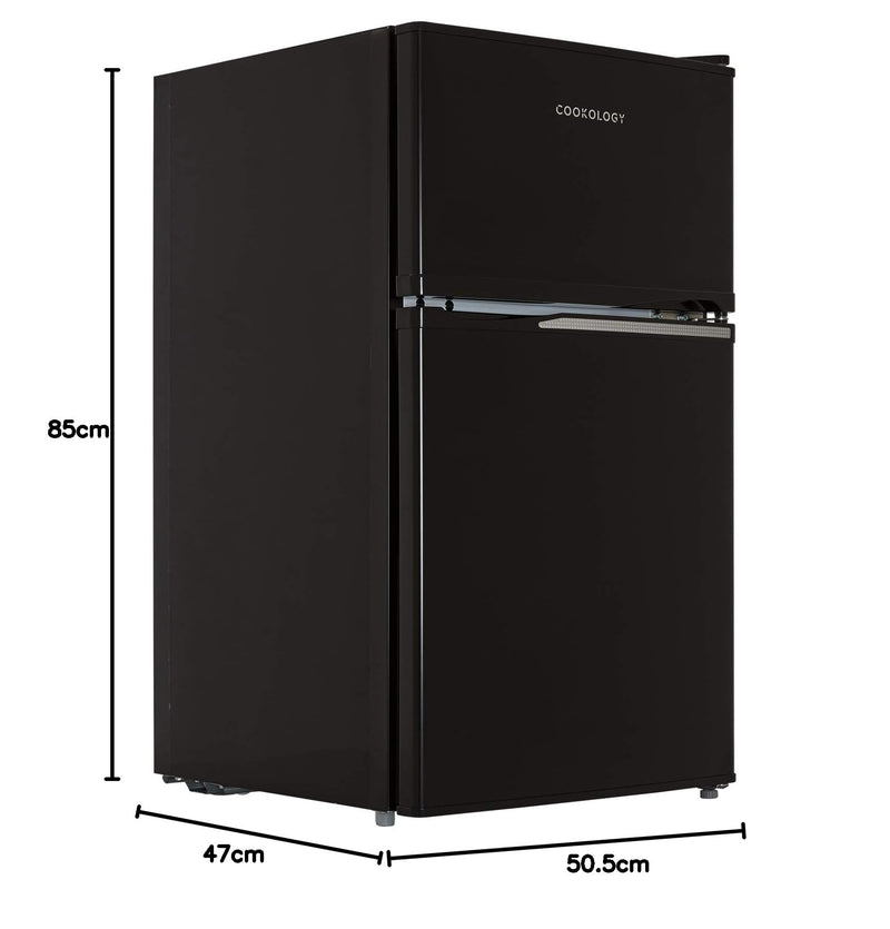 Cookology UCFF87 47cm Fridge Freezer, 87L, Adjustable Temp - Black