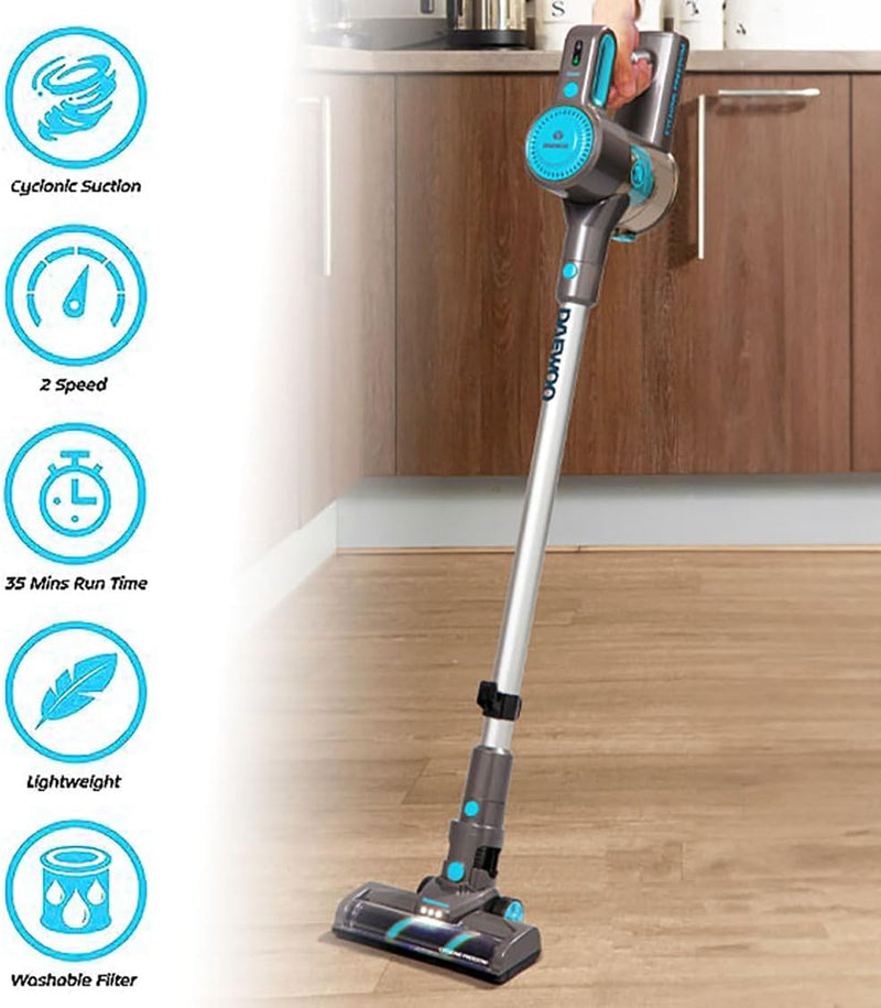 Daewoo FLR00010DV Cordless Vacuum Cleaner, 22.2V, Black/Blue