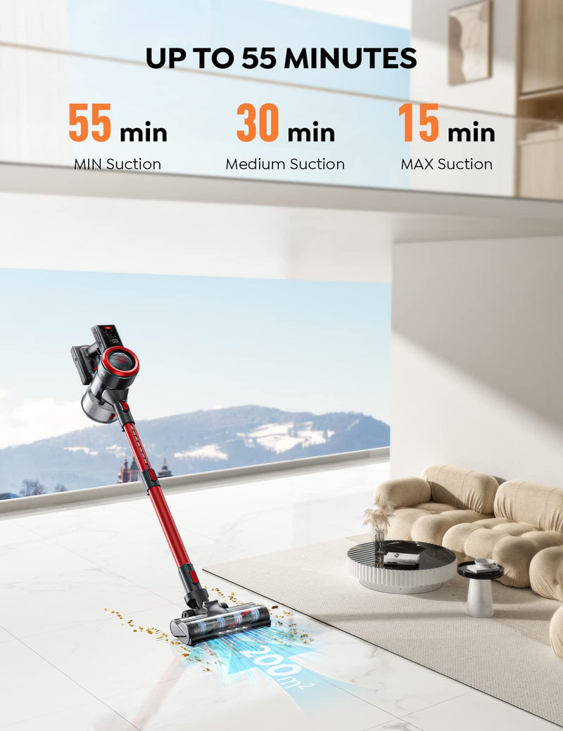 BuTure 450W Cordless Stick Vacuum, Smart Touch Display