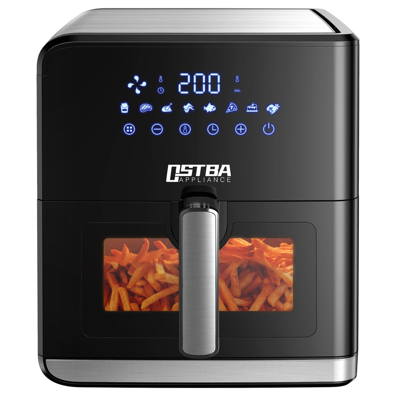 OSTBA 7.5L Oil-Free Air Fryer: Clear Window, LED Touch Screen