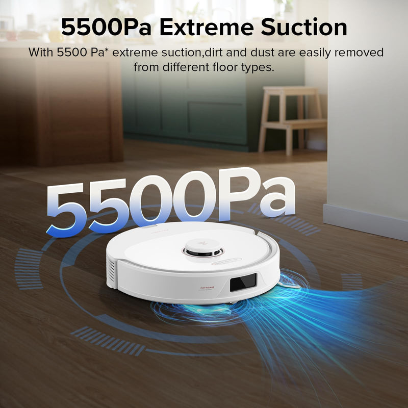 Roborock Q8 Max+ Robot Vacuum: Self-Emptying, Dual Brush, 5500Pa