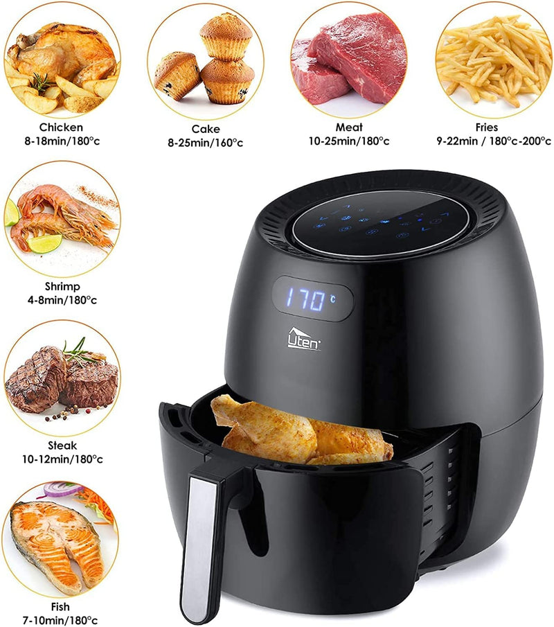 Uten 10L Digital Air Fryer Oven: 12 Preset Menus, LED Touch