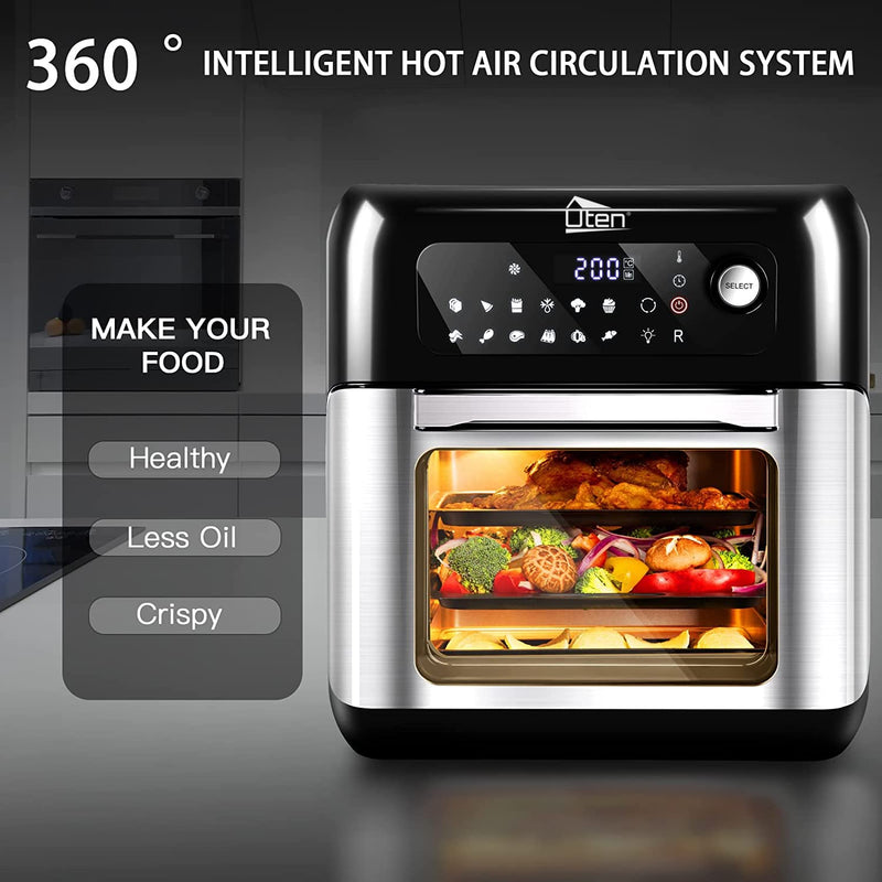 Uten 10L Digital Air Fryer Oven: 12 Preset Menus, LED Touch