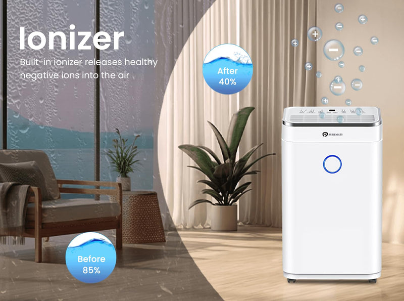 PureMate 20L/Day Dehumidifier - Compact, Digital Display, Timer