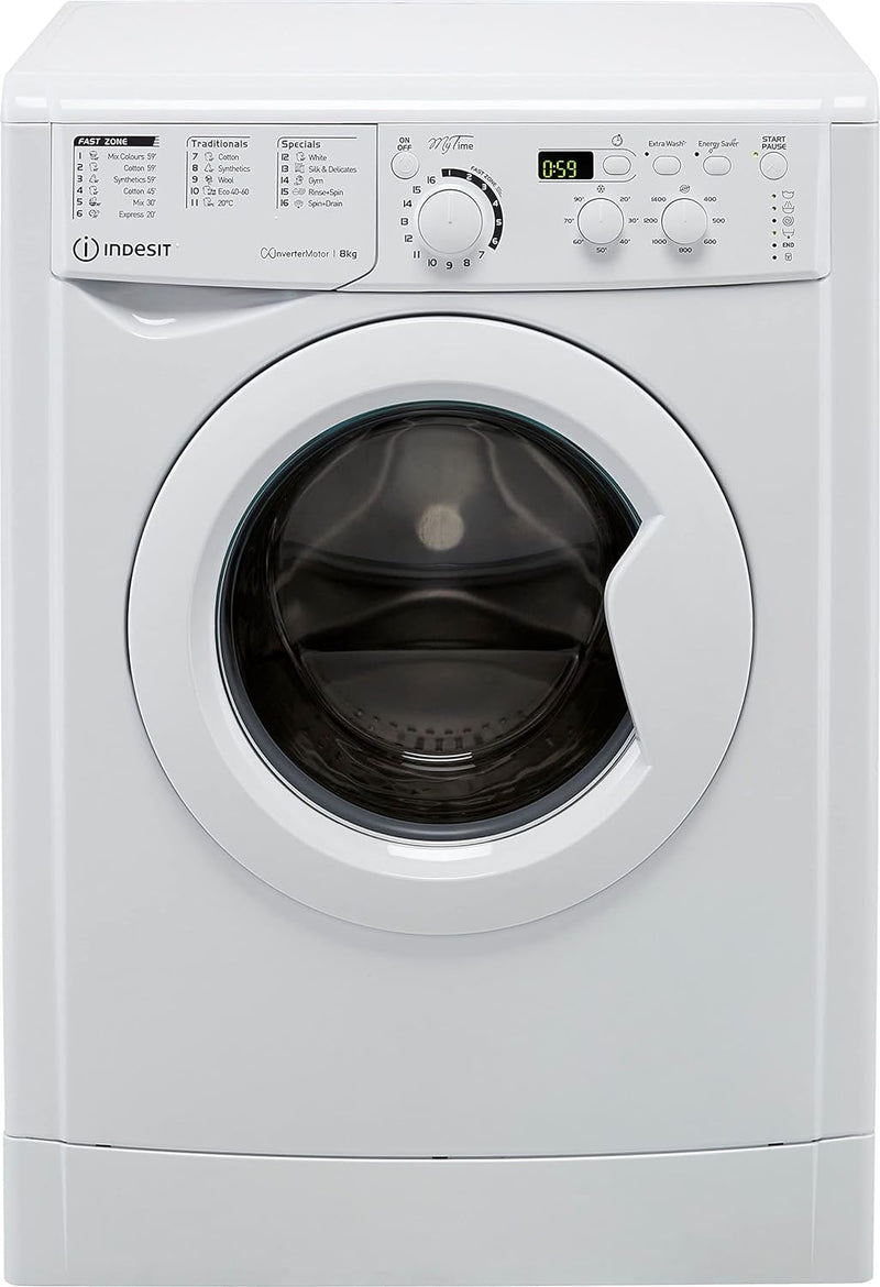 Indesit My Time 8Kg Washing Machine with 1400 rpm - White - D Rated