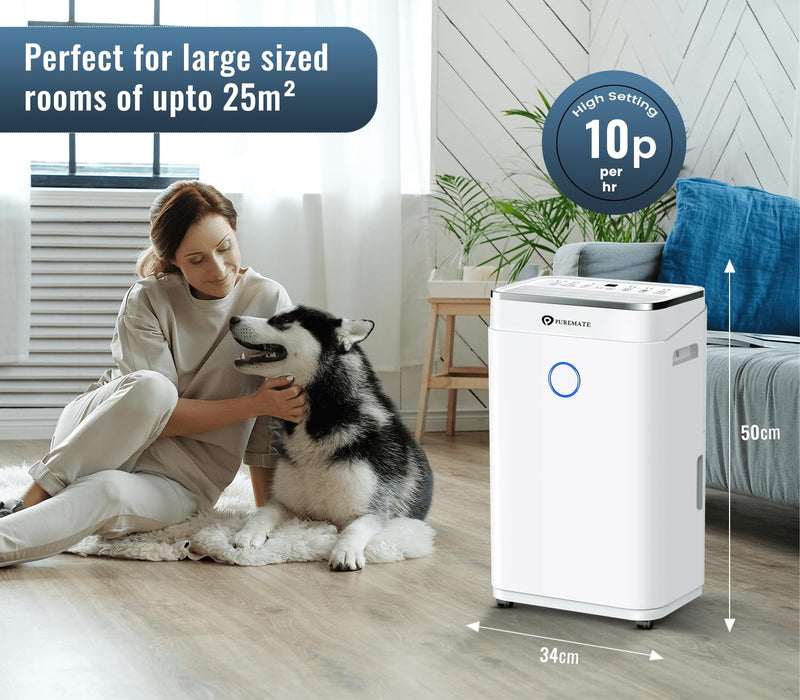 PureMate 20L/Day Dehumidifier - Compact, Digital Display, Timer