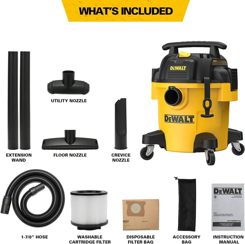 DEWALT 20L Wet/Dry Vacuum Cleaner, Universal wheel, DXV20P