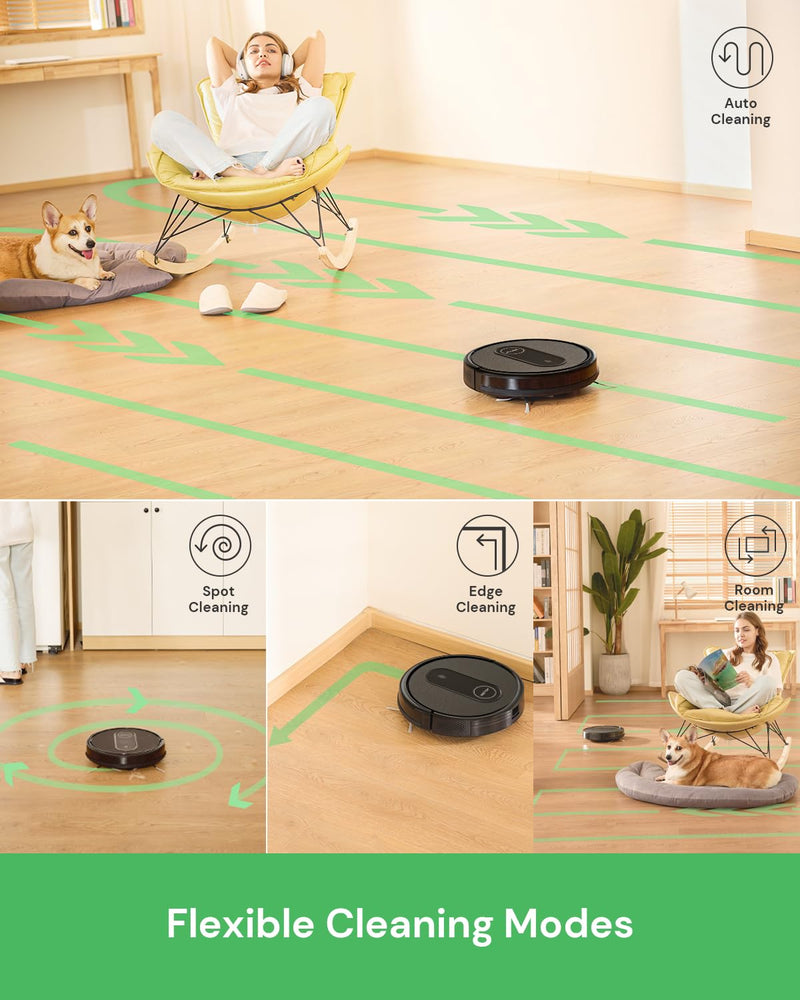 Vactidy T7 Robot Vacuum - WiFi Control - 2-in-1 Mop & Dustbin