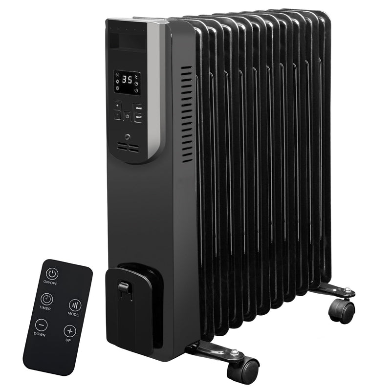 CUQOO 2500W Oil Filled Radiator | Remote Control, 3 Heat Settings