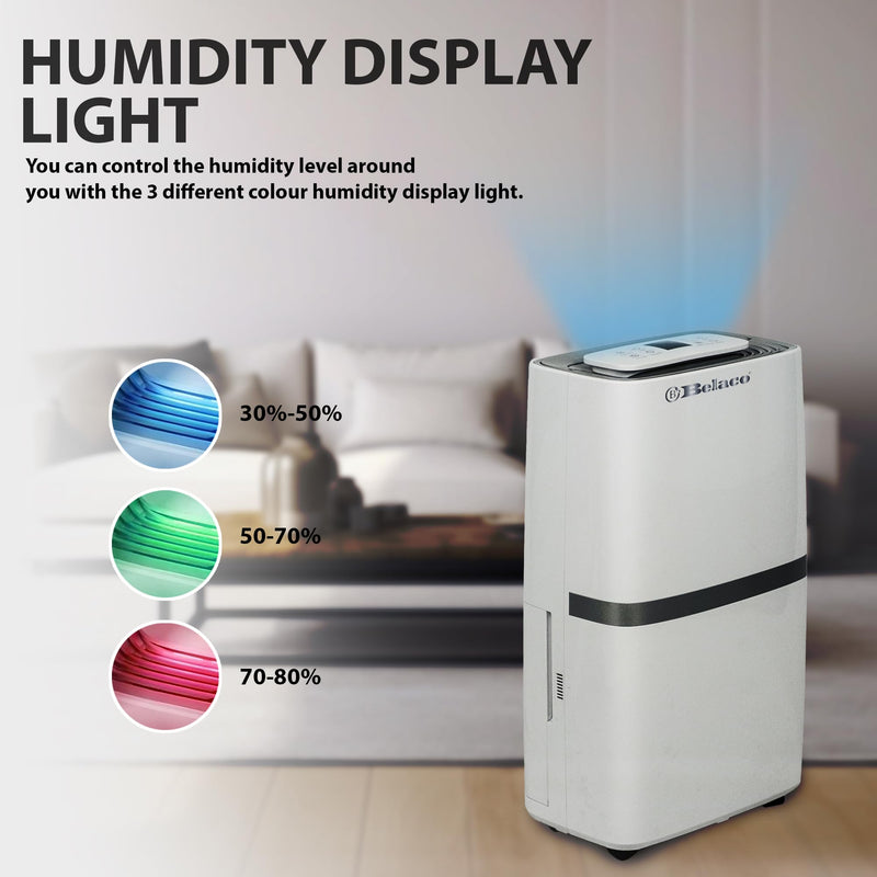 Belaco 20L/Day Dehumidifier: Portable, Digital Display