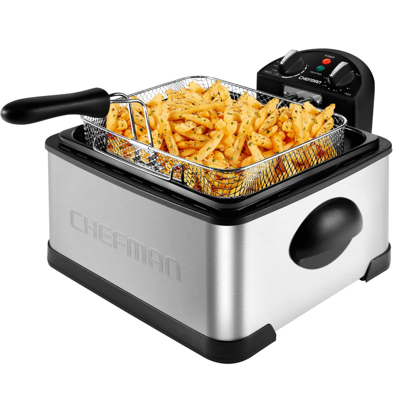 Chefman 4.3L Deep Fat Fryer, XL Jumbo Size, Adjustable Timer