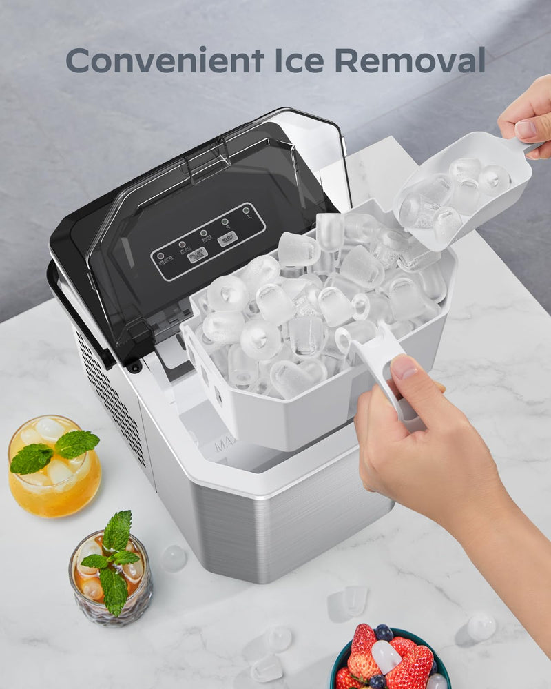 Silonn Countertop Ice Maker - 9 Cubes in 6 Mins, 12KG/24Hrs