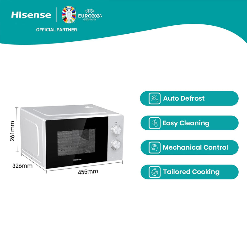 Hisense 700W 20L Digital Solo Microwave, White