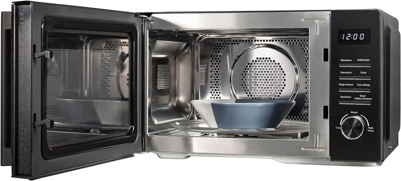 Russell Hobbs 23L Black Microwave: 3-in-1 Grill & Oven, 10 Settings