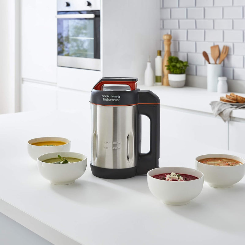 Morphy Richards 1.6L Soup Maker: Dual Programme, Stainless Steel