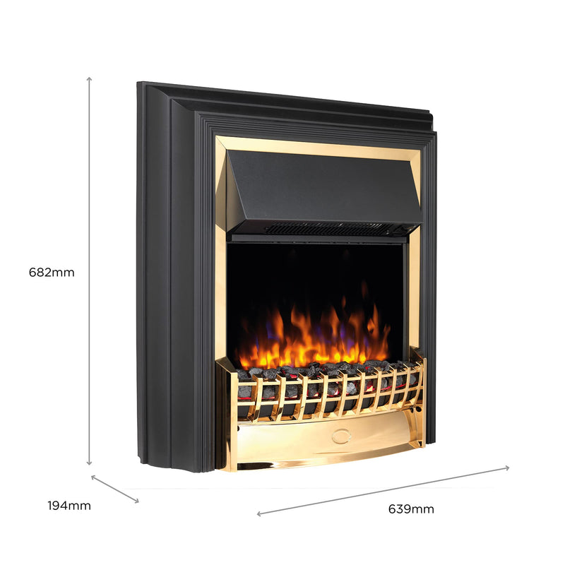 Dimplex Cheriton Deluxe Optiflame Electric Fire, Brass/Black