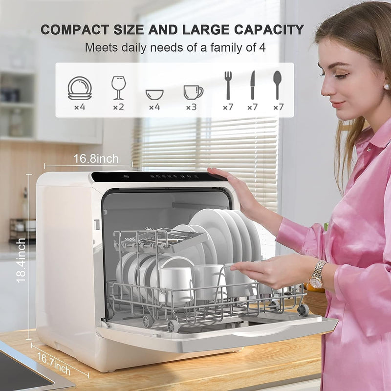 Keenstone Portable Countertop Dishwasher, 5 Washing Programs