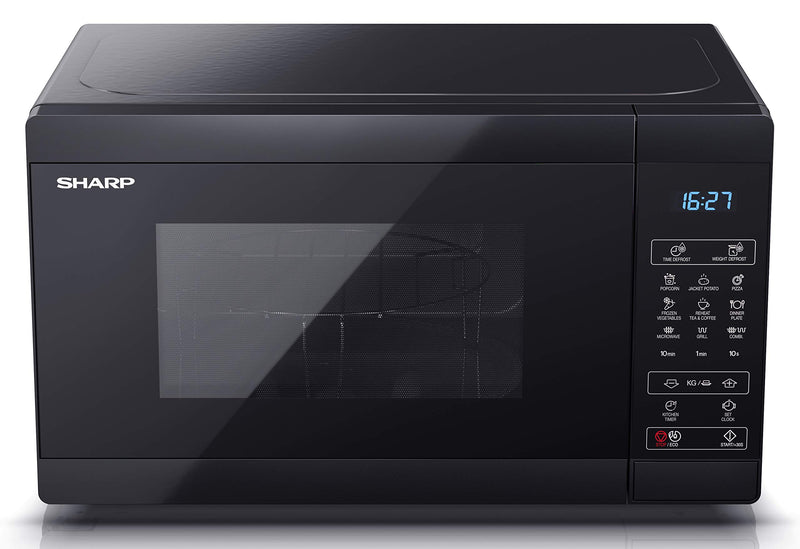 SHARP 28L Digital Microwave - 900W Grill, 11 Power Levels, Silver