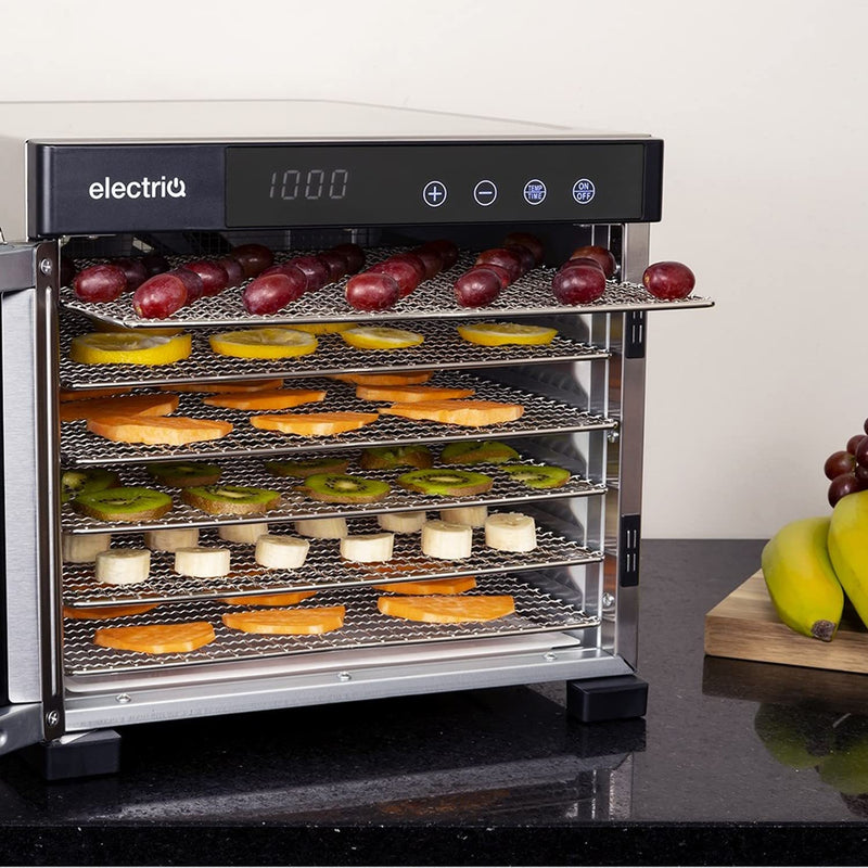 electriQ Stainless Steel Food Dehydrator - 6 Shelves, 650W