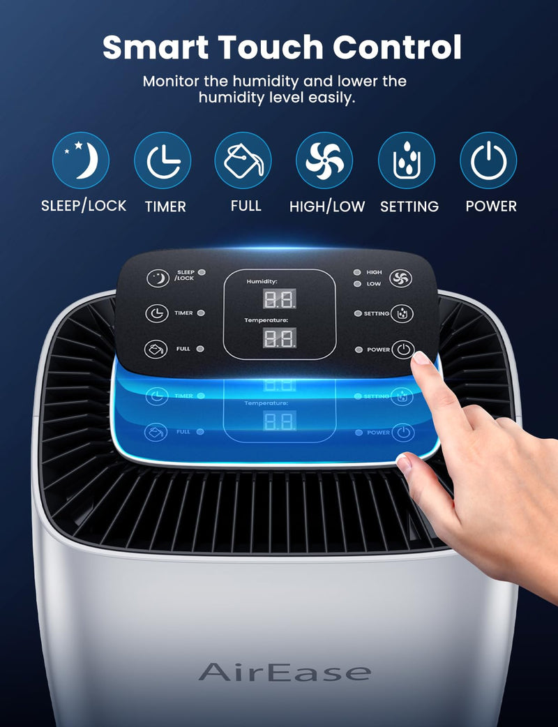 Powerful 12L Home Dehumidifier: Digital Control, 2.5L Tank