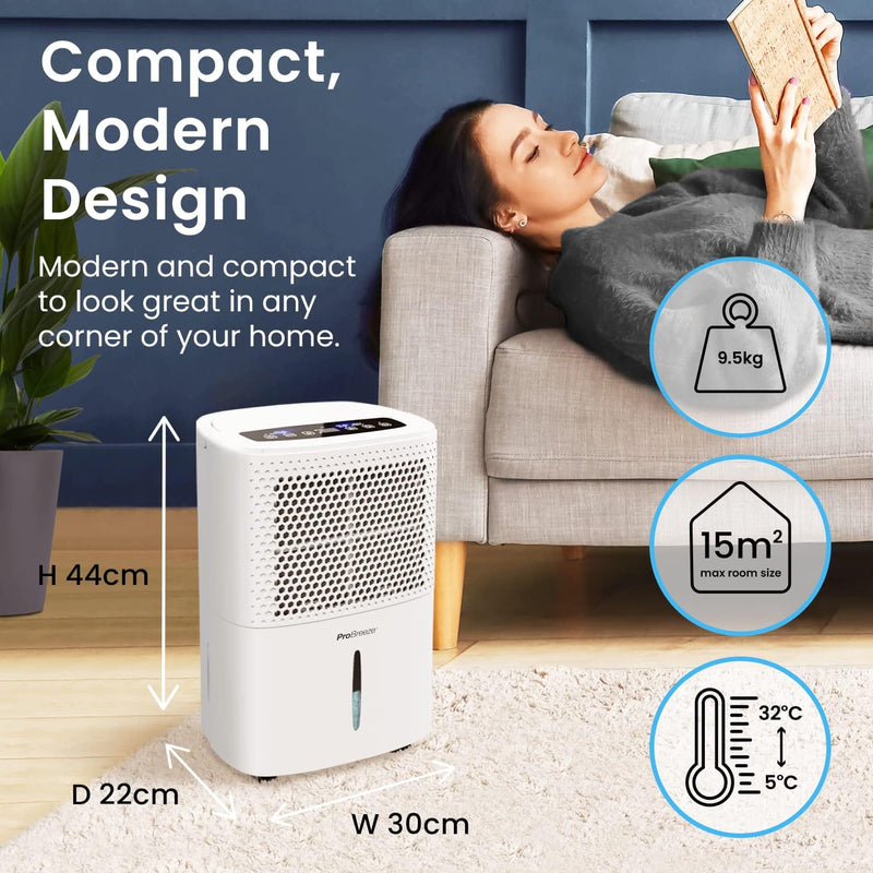 Pro Breeze 12L Dehumidifier: Digital Display, Sleep Mode, Timer