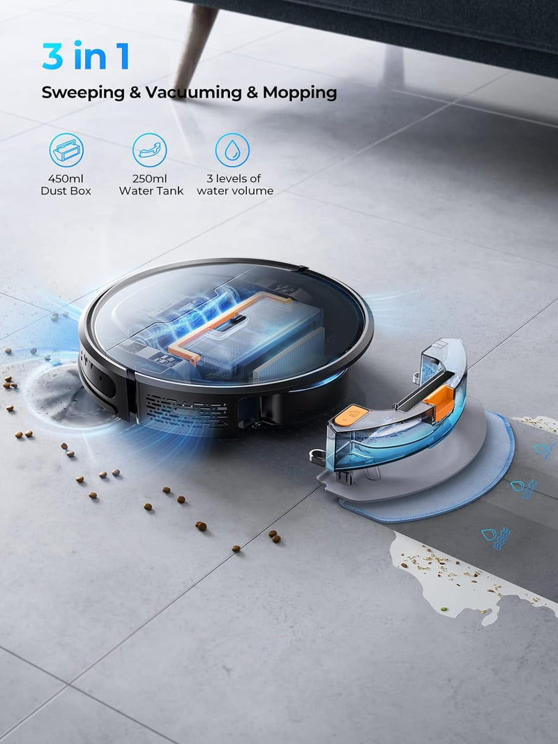 Laresar Robot Vacuum 4500Pa with Auto Carpet Boost, Smart App Control