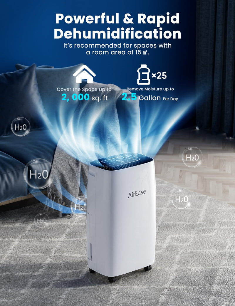 Powerful 12L Home Dehumidifier: Digital Control, 2.5L Tank